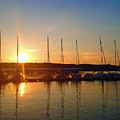 Sunset Moonset Yacht Harbor